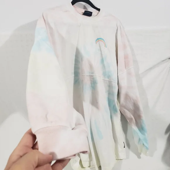 SPIRIT JERSEY Womens Rainbow Tie Dye Bubba Gump Shrimp Long Sleeve Shirt Size L - Picture 5 of 13